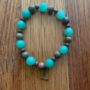 Green and Brown Beaded Bracelet*